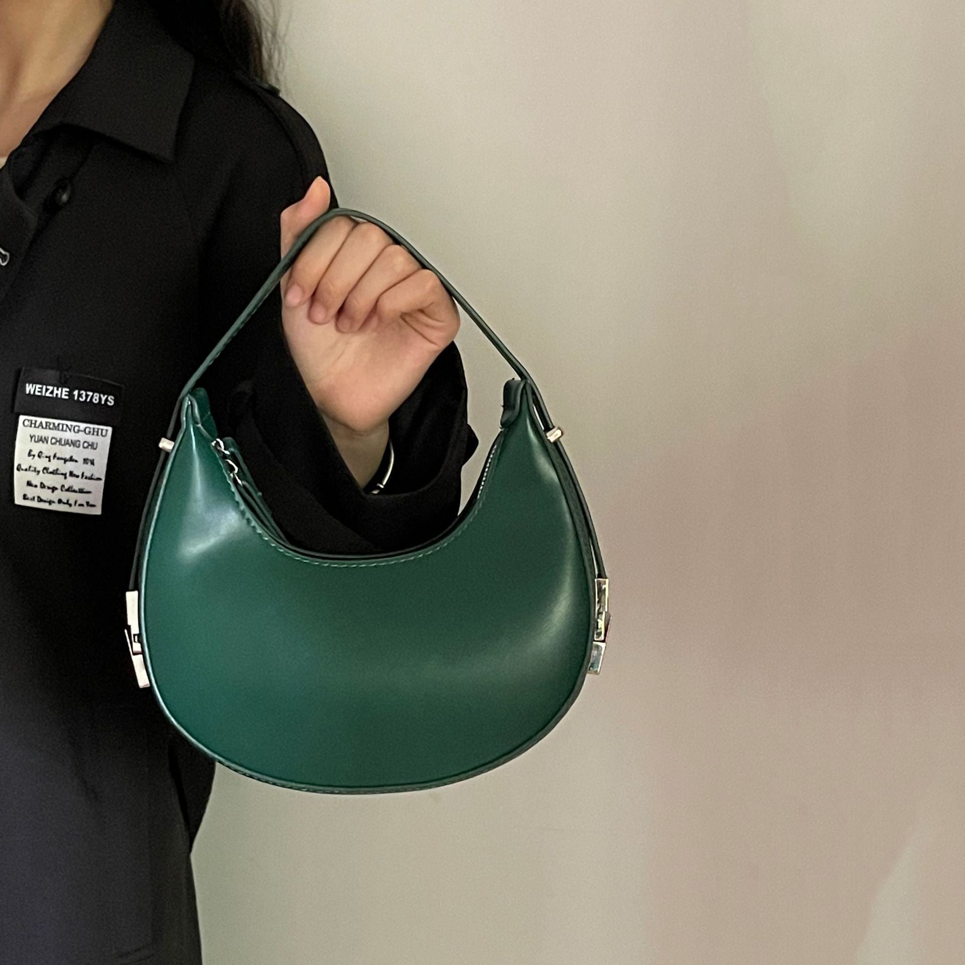 Crescent Shaped Shoulder Handbag