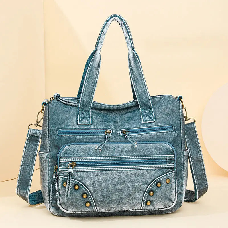 Cross-border new women's bags, European and American retro large-capacity tote bags, middle-aged mom bags, one-shoulder crossbody bags, foreign trade backpacks