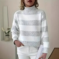 Loose Pullover knitted Striped Sweater