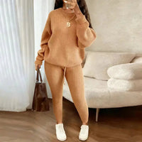 Casual Knitted Suit Trouser Set