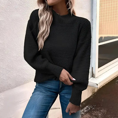 black  Knitted Loose Sweater