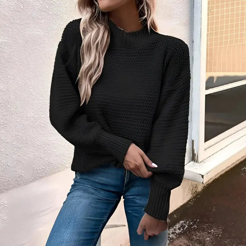 black  Knitted Loose Sweater