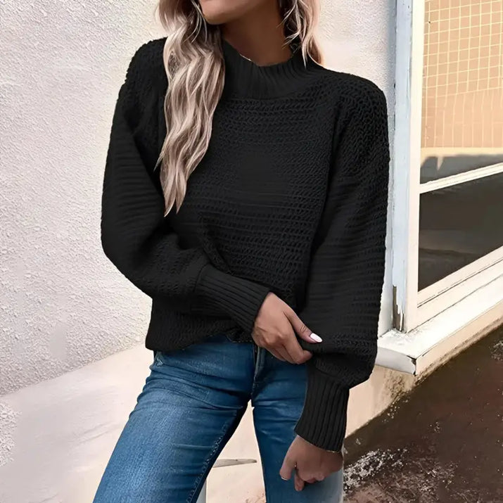 black  Knitted Loose Sweater