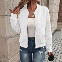 Solid Color Zipper Jacket