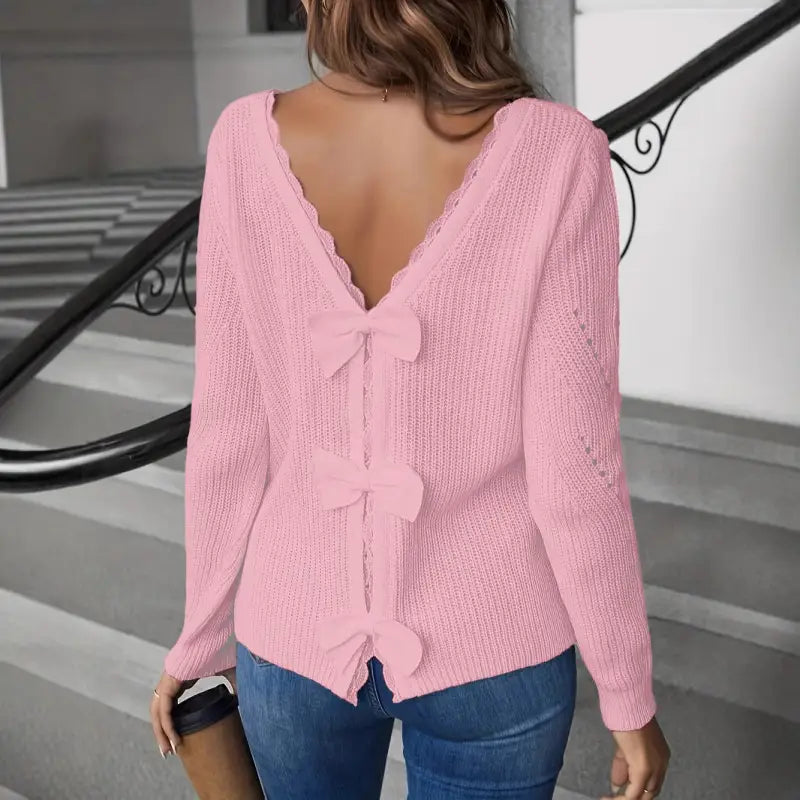 Hollow Out Bow knot Sweater