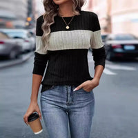 Contrasting Long-Sleeved Top
