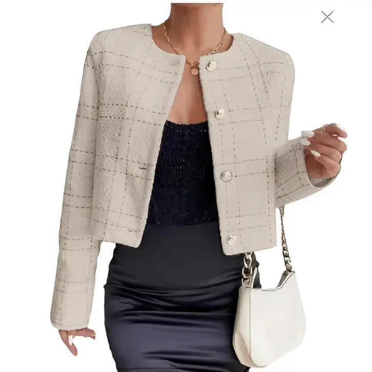 Plaid Button  Coat