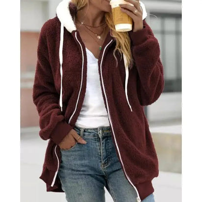 Fleece Zipper hooded Sweater