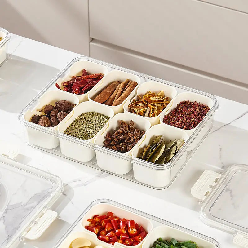 Food Stoarge Tray With Lid Capartments