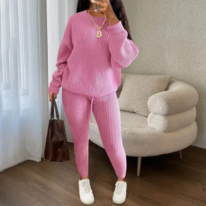 Casual Knitted Suit Trouser Set