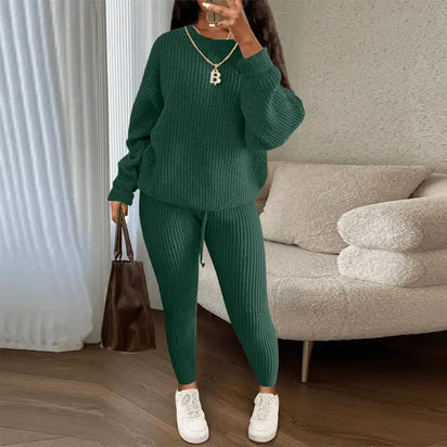 Casual Knitted Suit Trouser Set