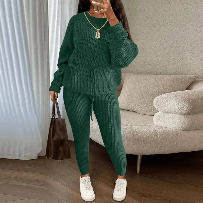 Casual Knitted Suit Trouser Set