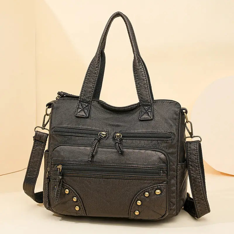 Cross-border new women's bags, European and American retro large-capacity tote bags, middle-aged mom bags, one-shoulder crossbody bags, foreign trade backpacks