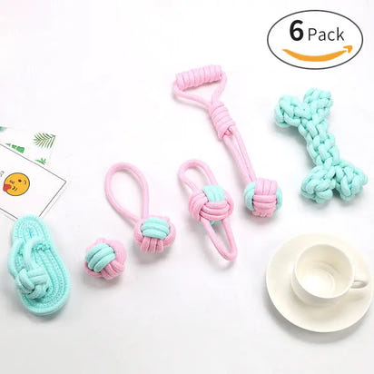 Cotton Rope Dog Bite Rope Toy Set - sleek-selections