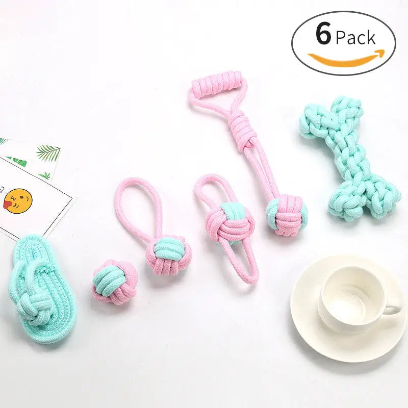 Cotton Rope Dog Bite Rope Toy Set - sleek-selections