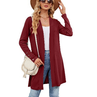 Loose Long Sleeve Knitted Cardigan - Stylish & Comfortable