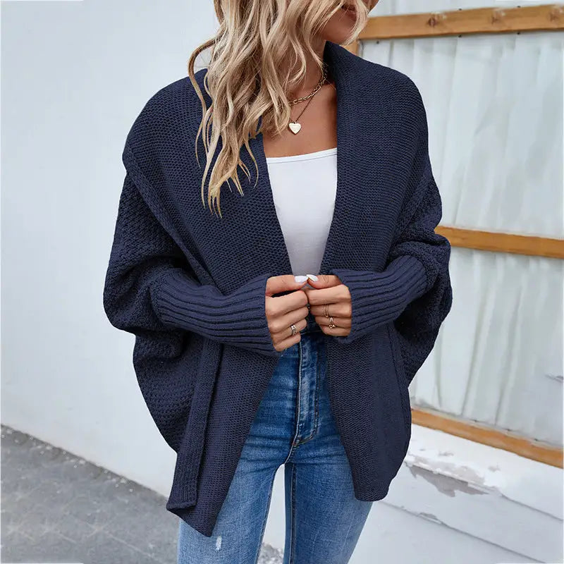 Solid Color Batsleeve Cardigan