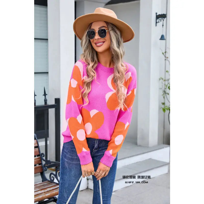 Flower Pullover Sweater
