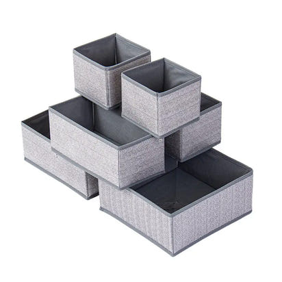 Six-Piece Of Lidless Folding Storage Box Set