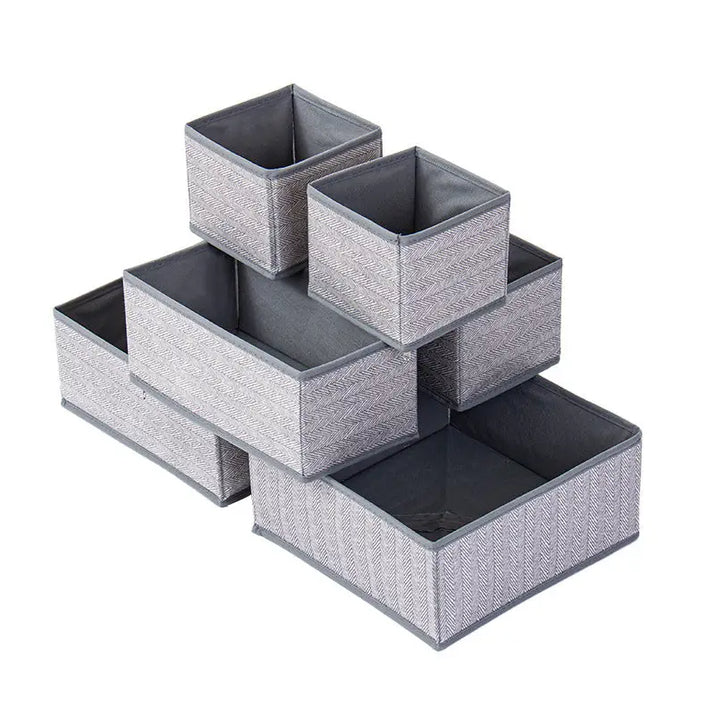 Six-Piece Of Lidless Folding Storage Box Set
