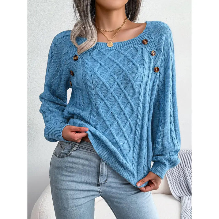 Twist Knitted Pullover Sweater