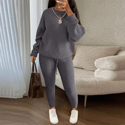 Casual Knitted Suit Trouser Set