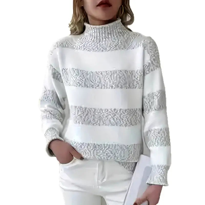 Loose Pullover knitted Striped Sweater