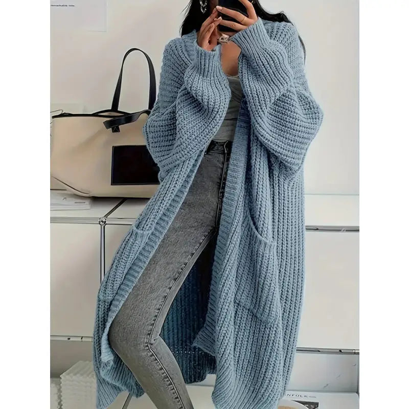 Long Knee-Length Cardigan Sweater