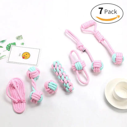 Cotton Rope Dog Bite Rope Toy Set - sleek-selections