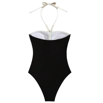 black and white one piece swimsuit