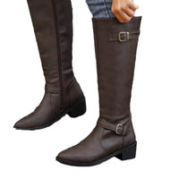 Women's Winter Side Zipper High Knight Boots