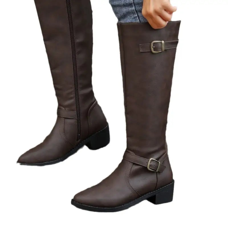 Women's Winter Side Zipper High Knight Boots