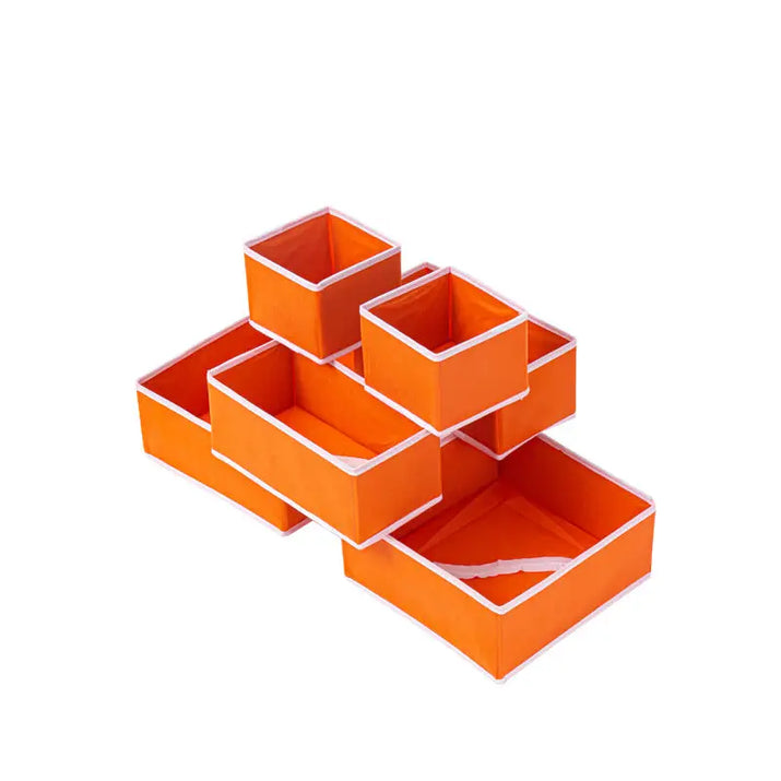 Six-Piece Of Lidless Folding Storage Box Set