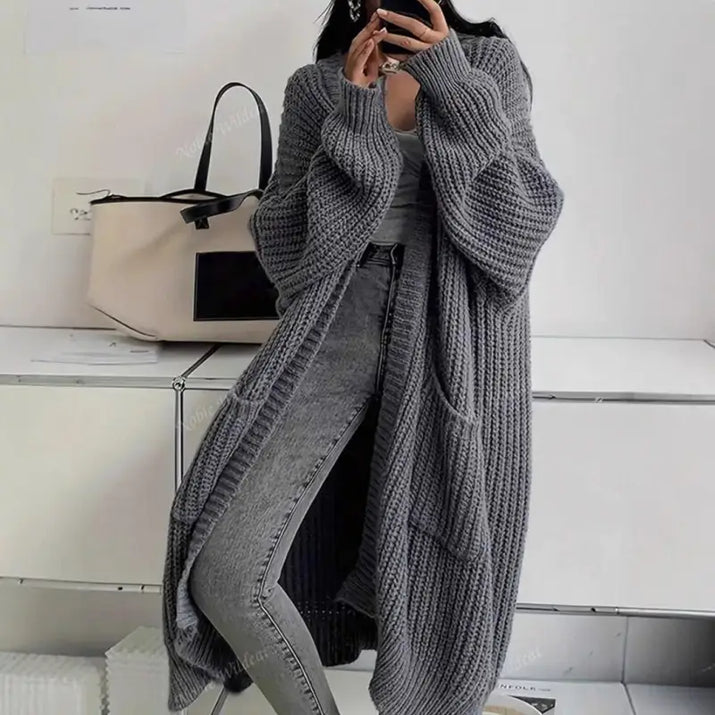 Long Knee-Length Cardigan Sweater