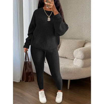 Casual Knitted Suit Trouser Set