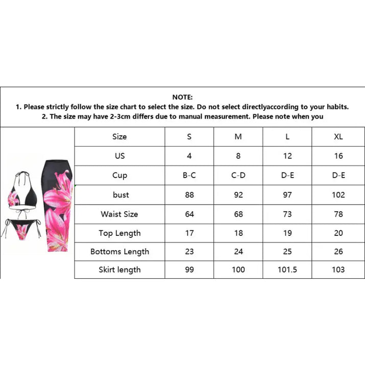 Maxi Skirt Bikini Three-Piece Set