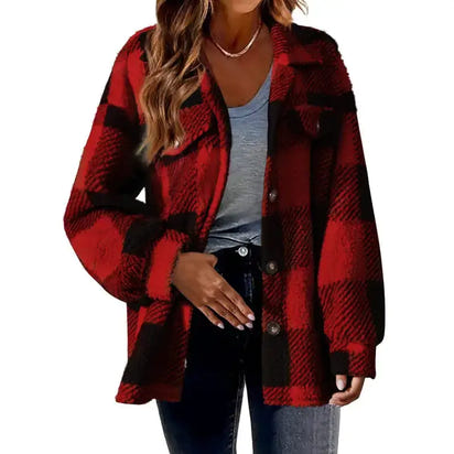 Plaid Lambswool  Pocket Jacket