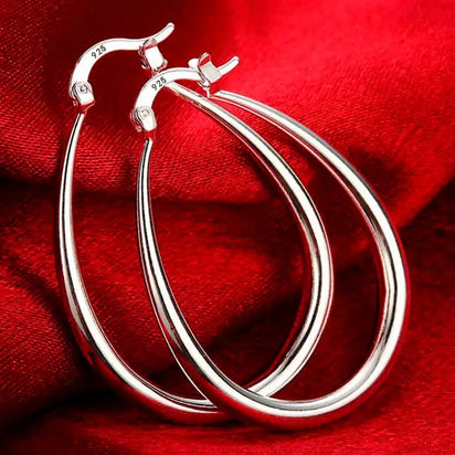 Sterling Silver Big Hoop Earrings showcasing sleek hoop earrings jewelry