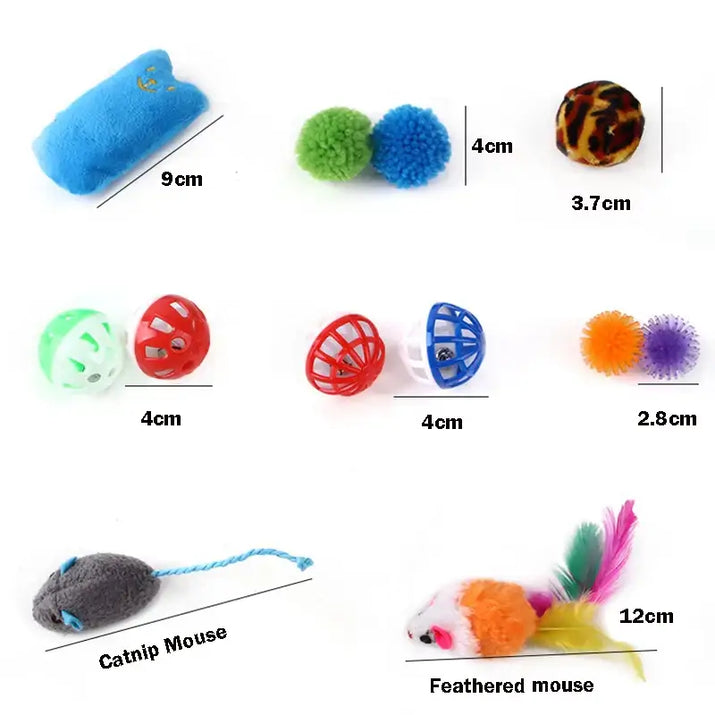 12Pcs/20 Pcs Pet Variety Cat Toy - sleek-selections
