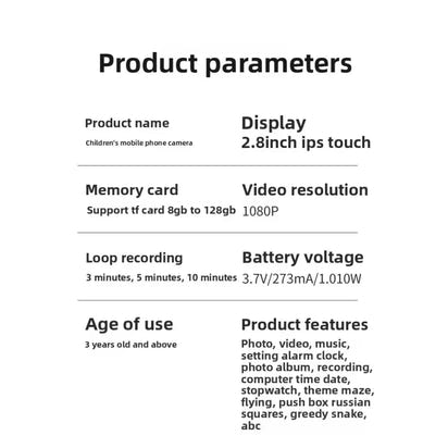 High Definition Children's Toy Camera Phone