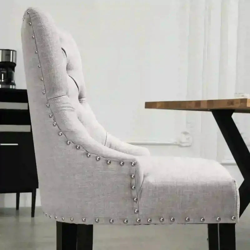 Swoop Air Linen Fabric Dining Chair Set - sleek-selections