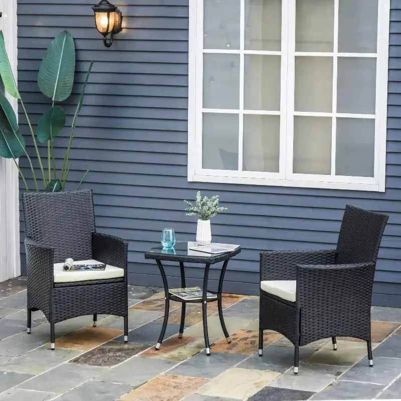 Wicker Furniture Set featuring a stylish 3 Piece Wicker Patio Furniture Set