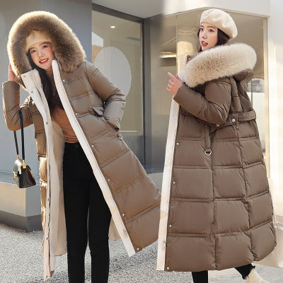 Over-the-knee Down  Thickened Cotton-padded Coat