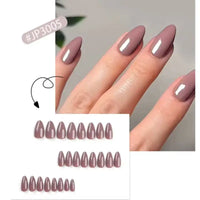 Klassische, glänzende, einfarbige, lange, spitze künstliche Nägel