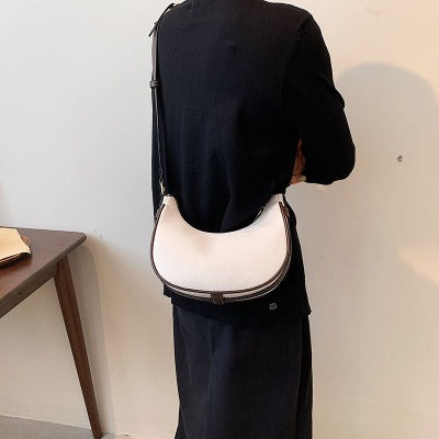 white One Shoulder Circular Purse