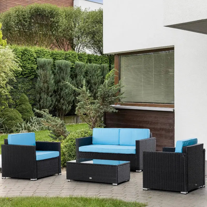 4 Piece Wicker Patio Furniture Set - sleek-selections