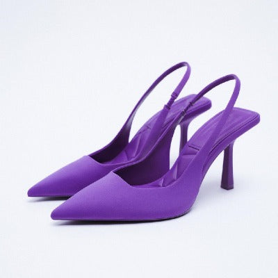 purple High Heel Pointed Toe Elegant Stiletto Heel - Stylish Footwear