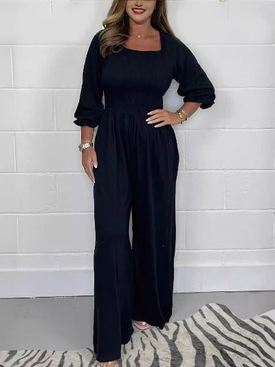 navy blue loose jumpsuit