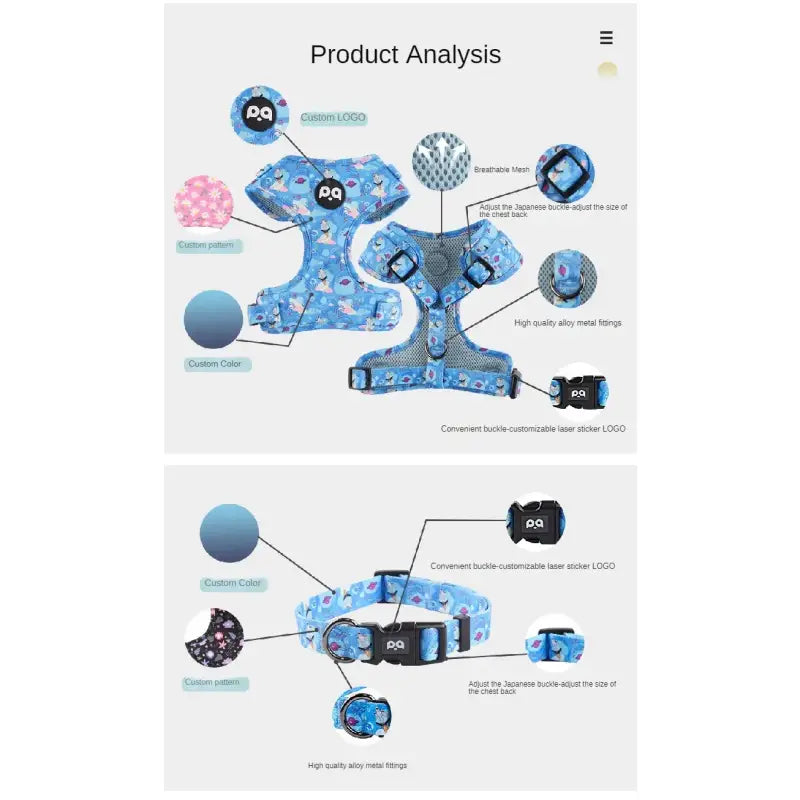 Dog Chest Collar Leash Set