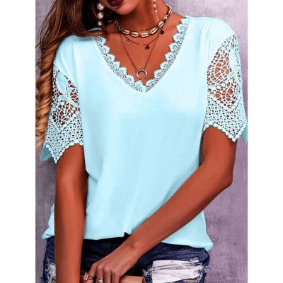 Light blue lace blouse classy elegant blouse